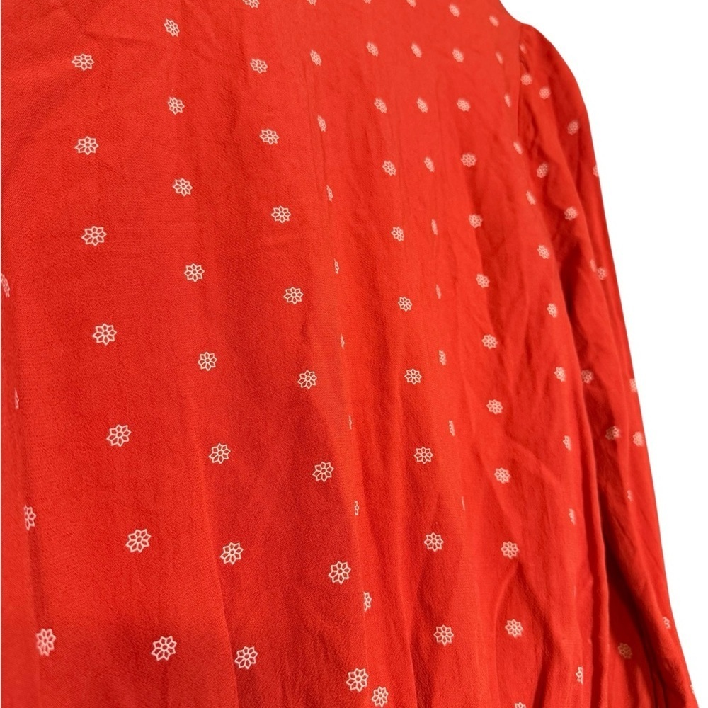 American Eagle Red Floral Polka Dot Blouse Women’s Size Medium - Picture 4 of 8
